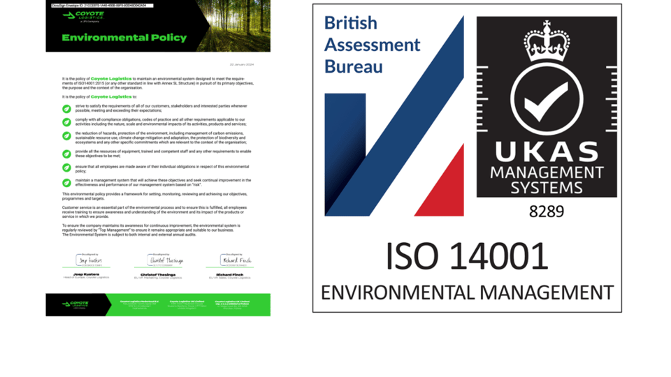 Coyote Logistics - Umweltpolitik - ISO14001:2015